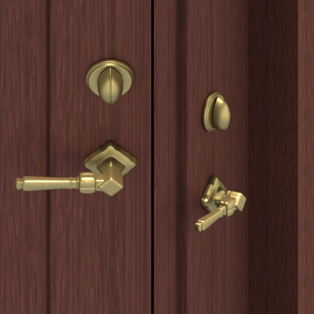 Door Handle Set v2, with Door and Lantern preview image 3